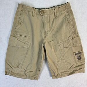 Volcom Mens 29 Cargo Shorts Khaki Excellent Scout Sortie Cotton Skate Tan